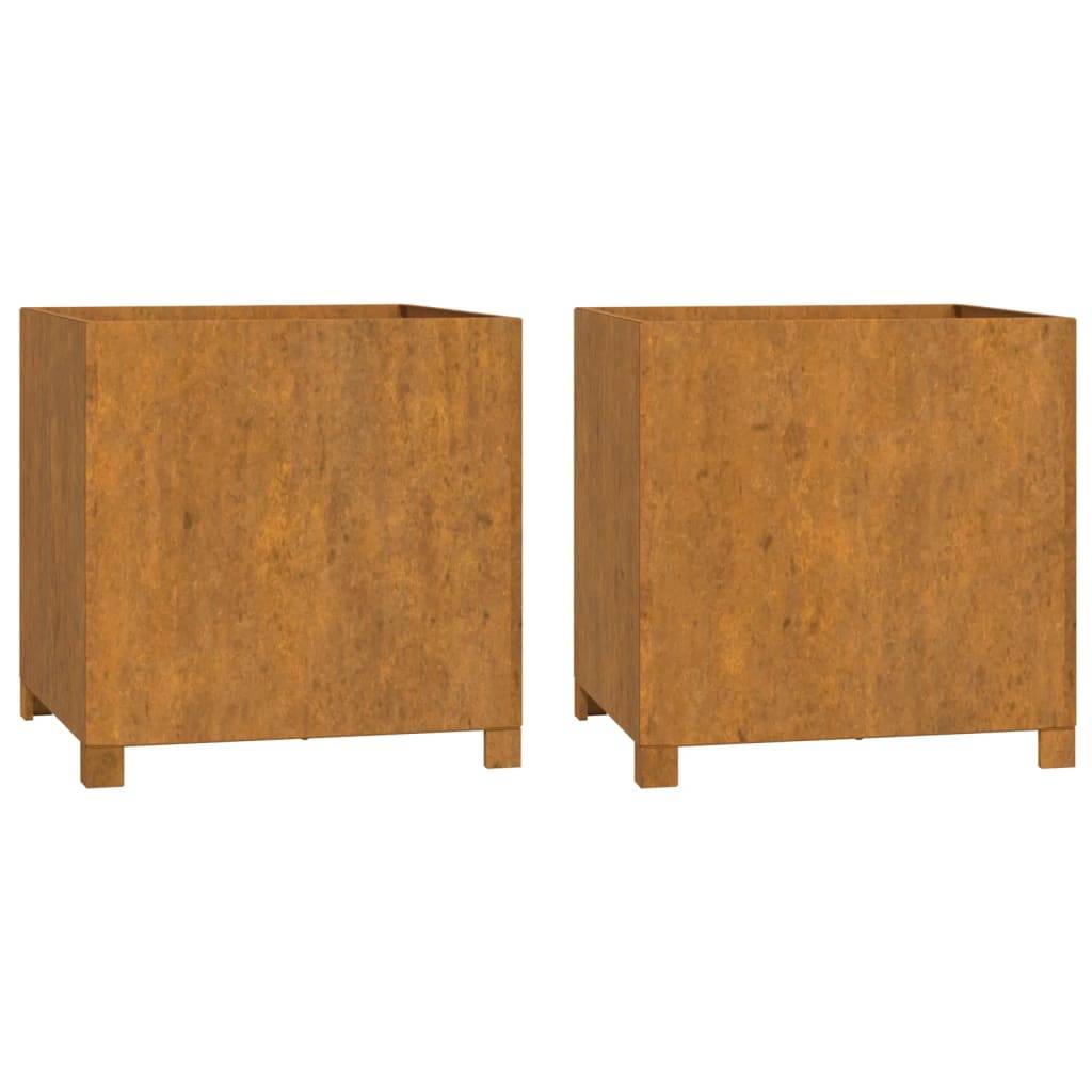 vidaXL Pflanzkübel mit Beinen 2 Stk. Rostig 49x47x50 cm Cortenstahl