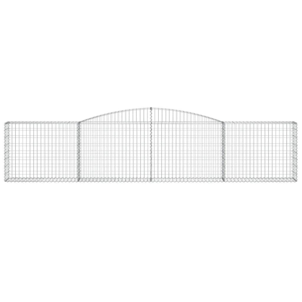 vidaXL Gabionen mit Hochbogen 6 Stk. 400x30x80/100cm Verzinktes Eisen