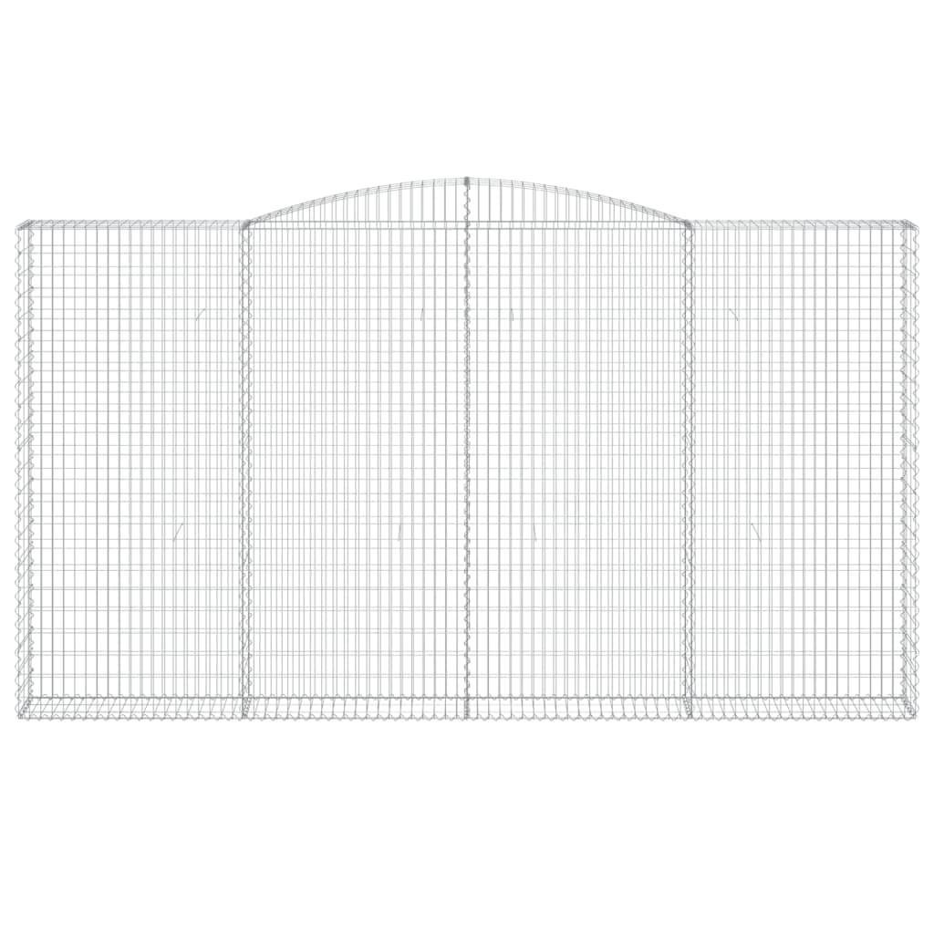 vidaXL Gabionen mit Hochbogen 7 Stk. 400x30x220/240cm Verzinktes Eisen
