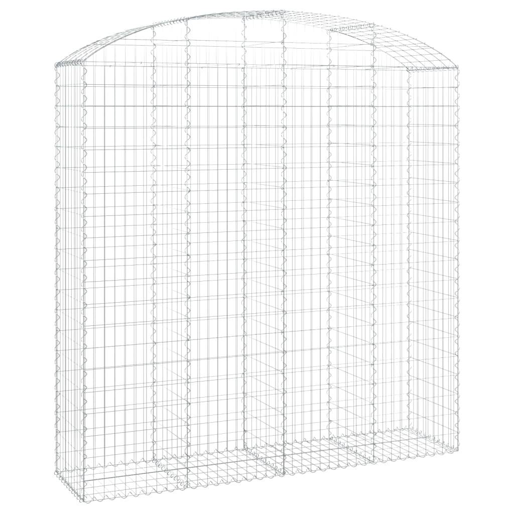 vidaXL Gabione mit Hochbogen 200x50x200/220 cm Verzinktes Eisen