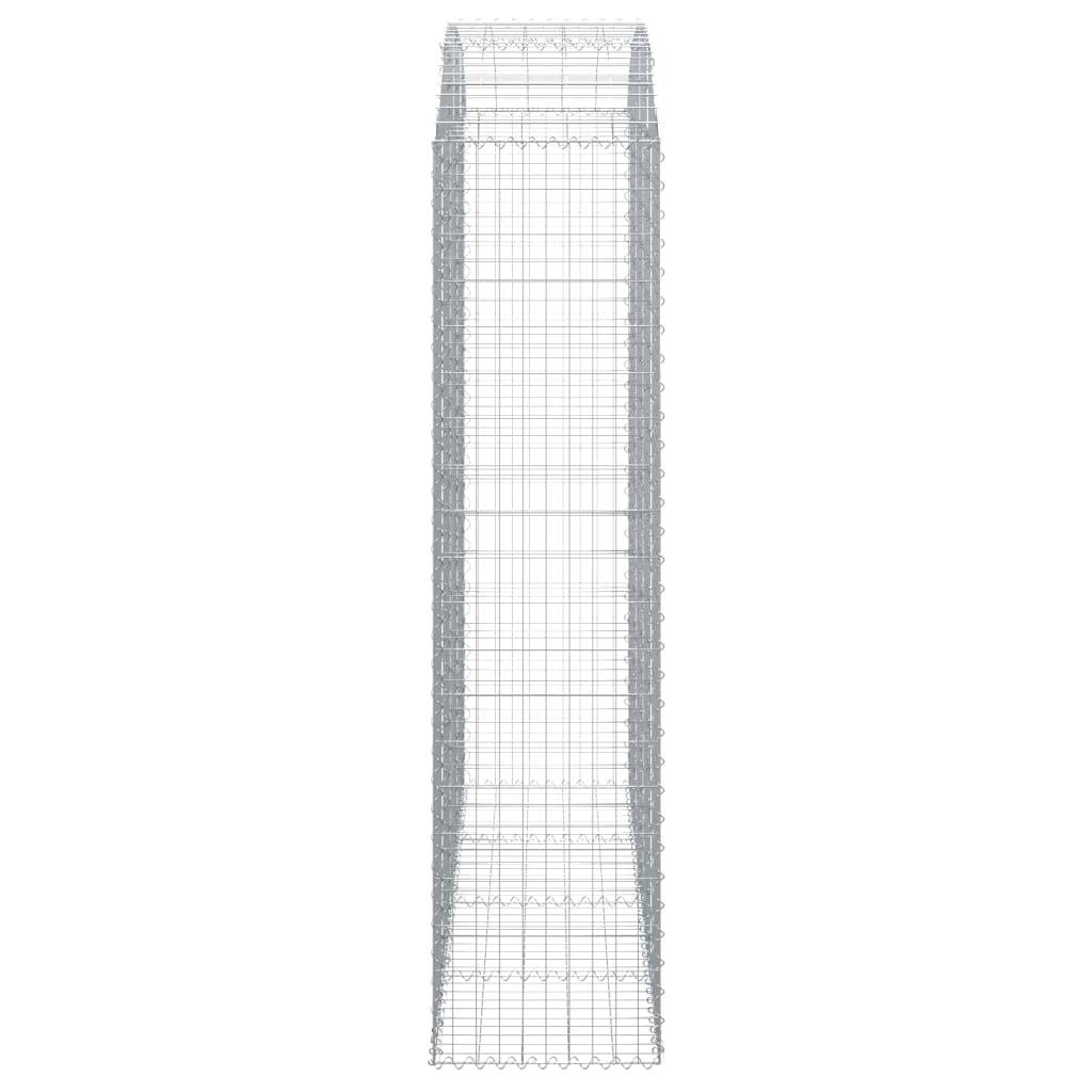 vidaXL Gabione mit Hochbogen 200x50x200/220 cm Verzinktes Eisen