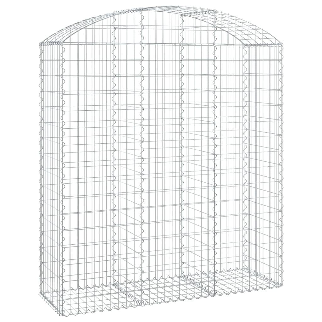 vidaXL Gabione mit Hochbogen 150x50x160/180 cm Verzinktes Eisen