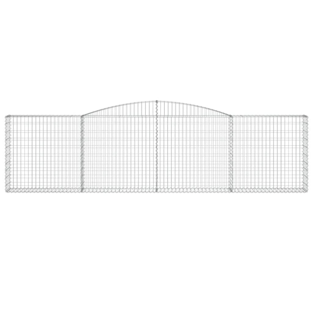vidaXL Gabionen mit Hochbogen 7 Stk. 400x30x100/120cm Verzinktes Eisen