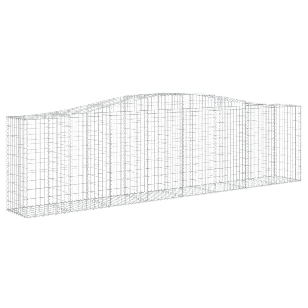 vidaXL Gabionen mit Hochbogen 2 Stk. 400x50x100/120cm Verzinktes Eisen