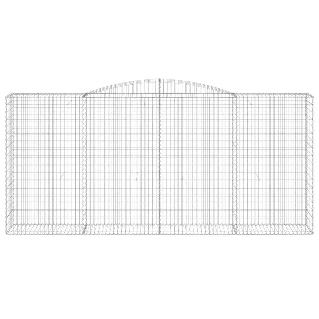 vidaXL Gabionen mit Hochbogen 2 Stk. 400x50x180/200cm Verzinktes Eisen