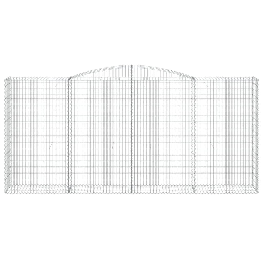 vidaXL Gabionen mit Hochbogen 10Stk. 400x50x180/200cm Verzinktes Eisen