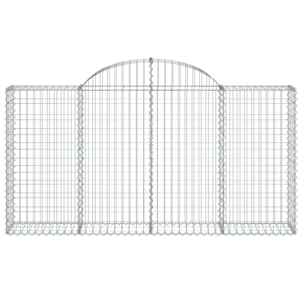 vidaXL Gabione mit Hochbogen 200x30x100/120 cm Verzinktes Eisen