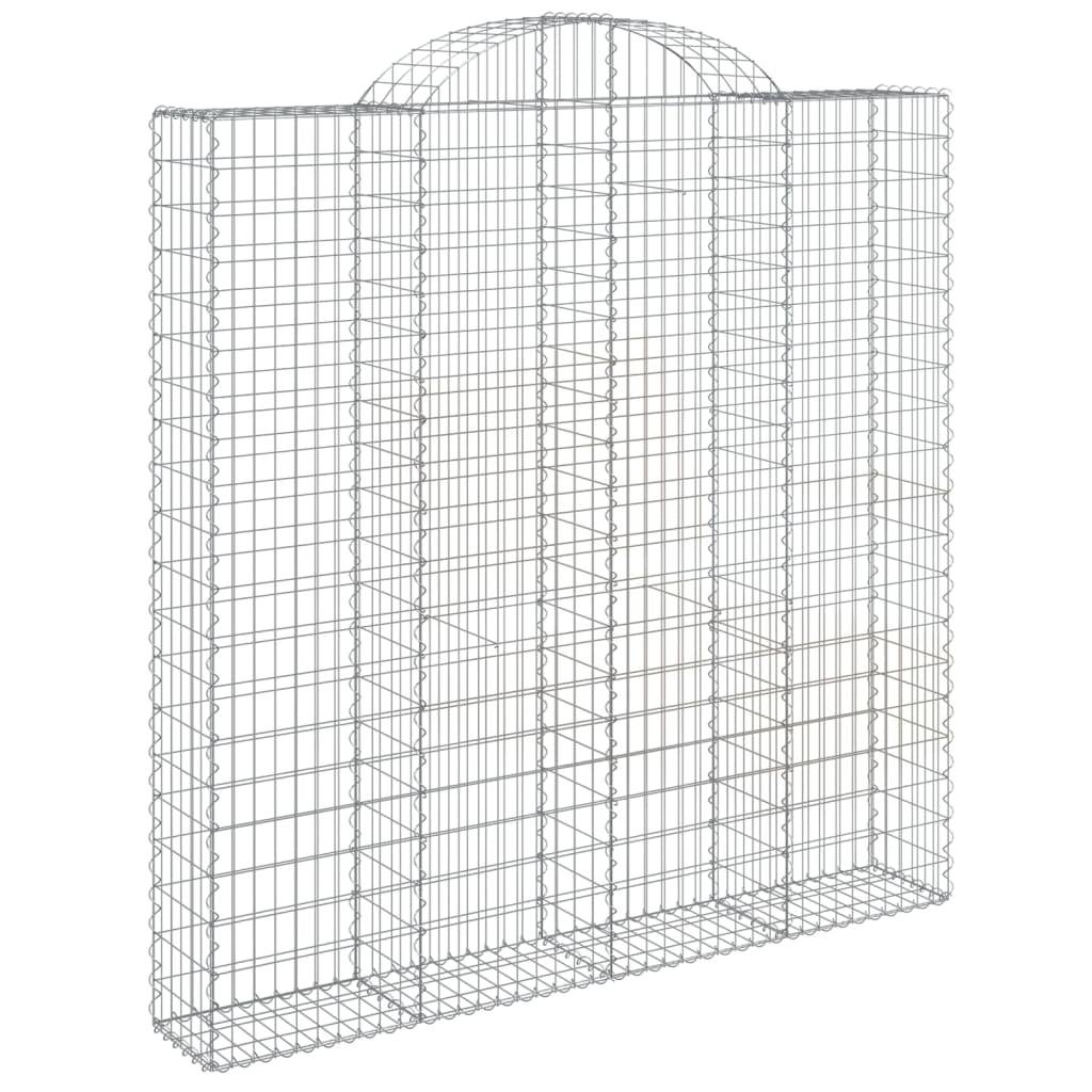 vidaXL Gabione mit Hochbogen 200x30x200/220 cm Verzinktes Eisen