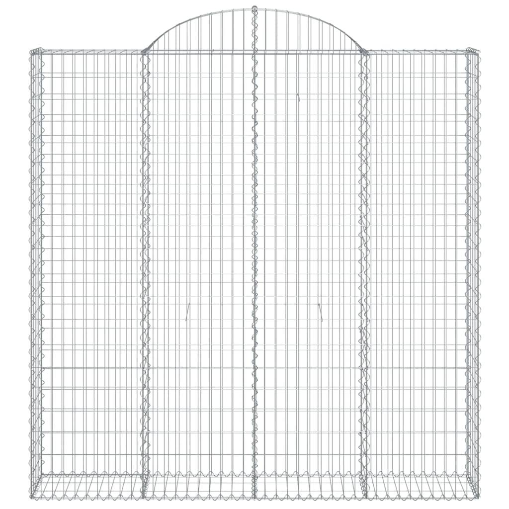 vidaXL Gabione mit Hochbogen 200x30x200/220 cm Verzinktes Eisen