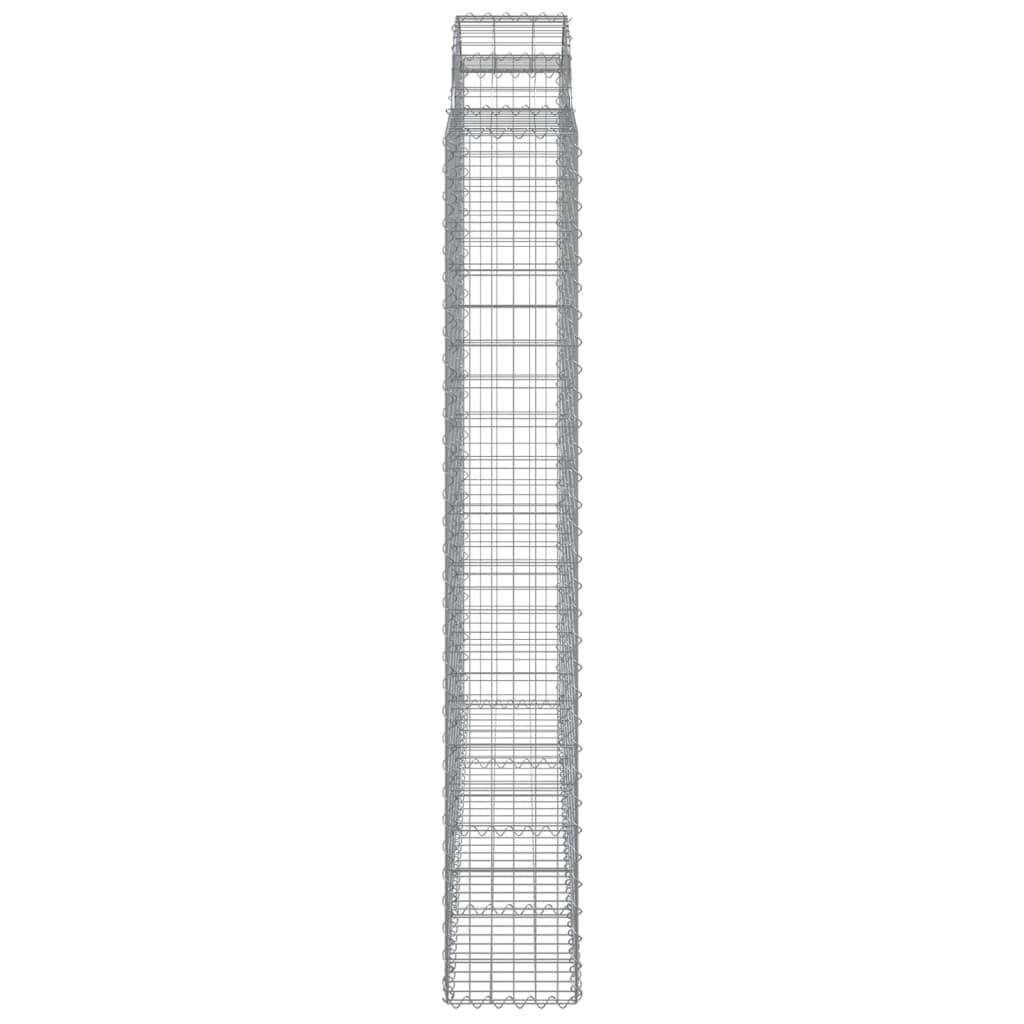 vidaXL Gabione mit Hochbogen 200x30x200/220 cm Verzinktes Eisen
