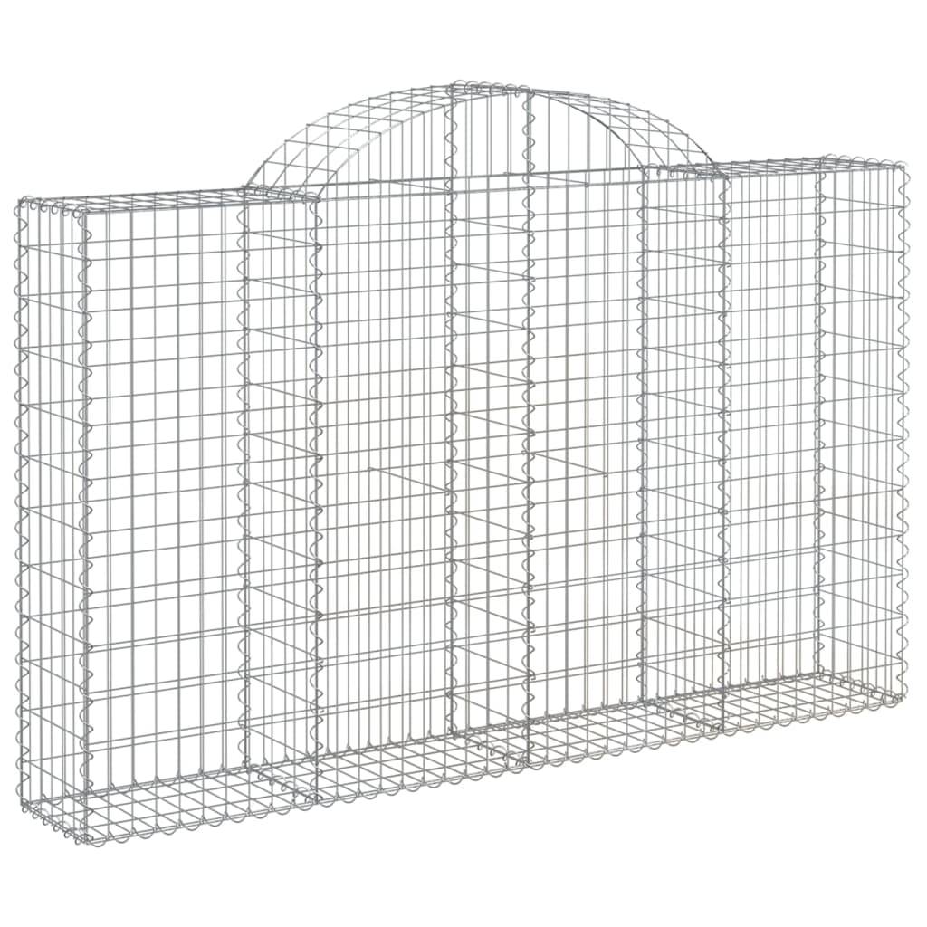 vidaXL Gabionen mit Hochbogen 8 Stk. 200x30x120/140cm Verzinktes Eisen