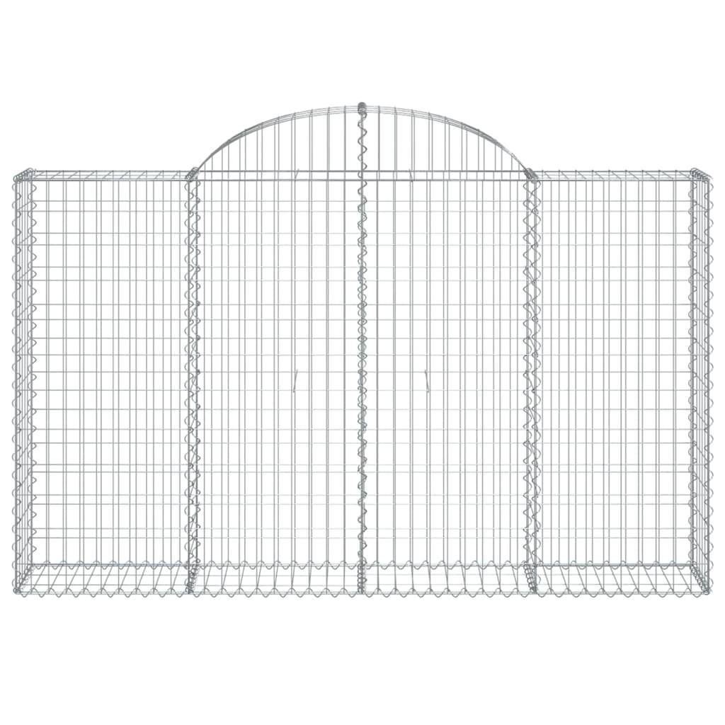 vidaXL Gabione mit Hochbogen 200x30x120/140 cm Verzinktes Eisen