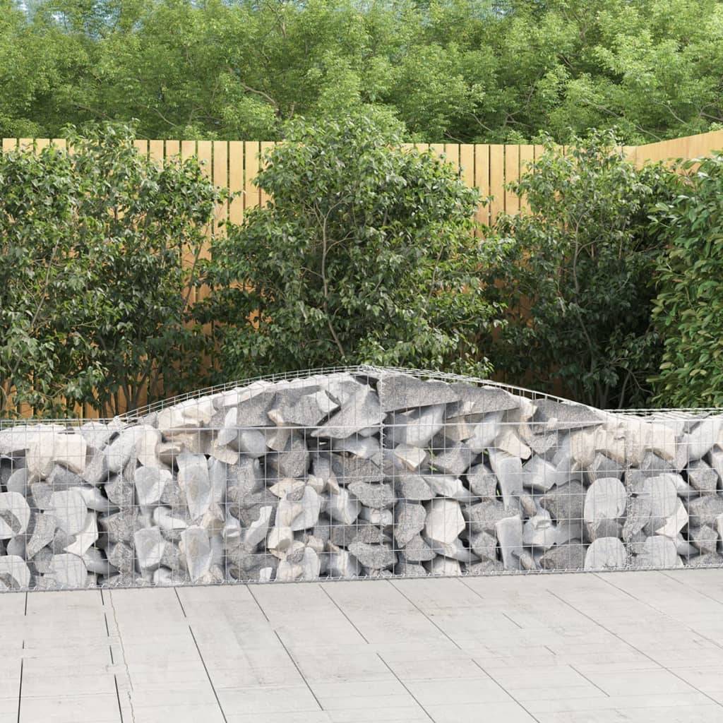 vidaXL Gabionen mit Hochbogen 15 Stk. 400x50x60/80cm Verzinktes Eisen