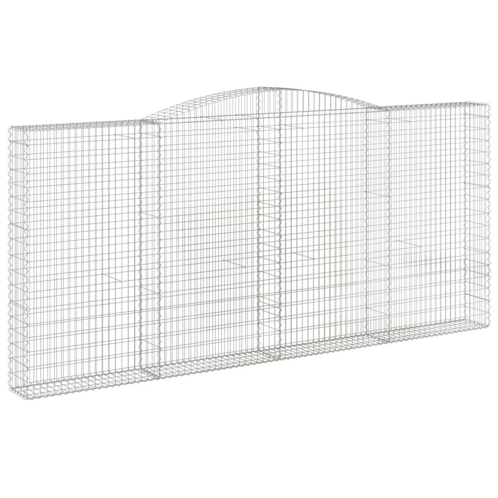 vidaXL Gabionen mit Hochbogen 6 Stk. 400x30x180/200cm Verzinktes Eisen