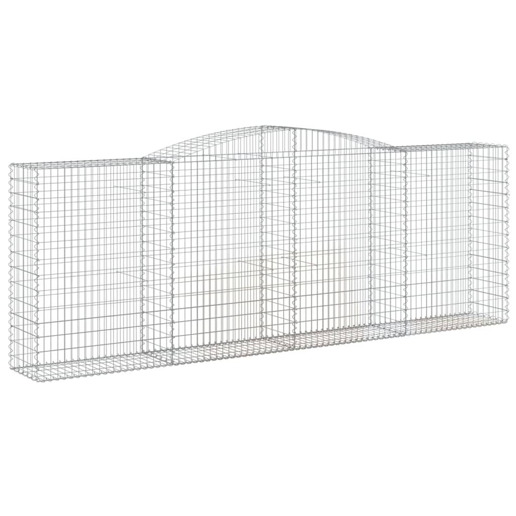 vidaXL Gabionen mit Hochbogen 5 Stk. 400x50x140/160cm Verzinktes Eisen