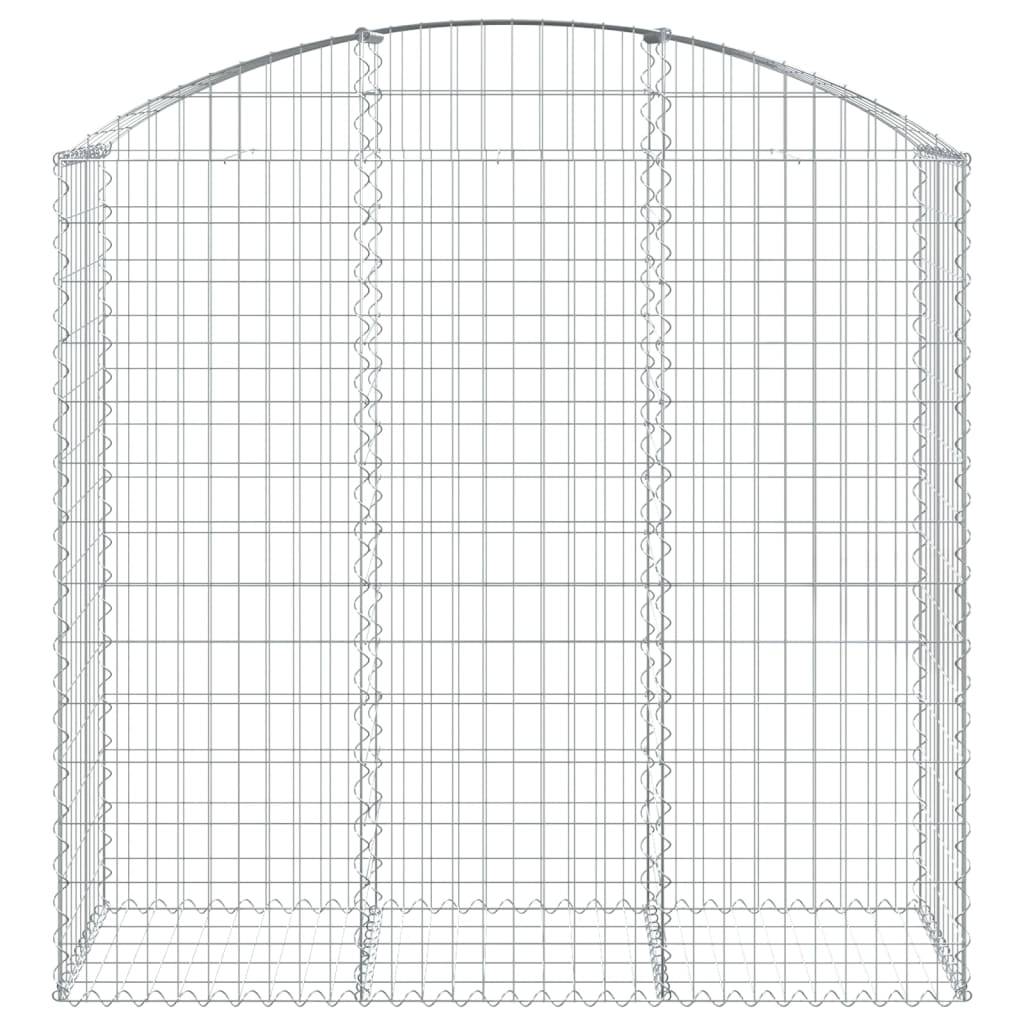 vidaXL Gabione mit Hochbogen 150x50x140/160 cm Verzinktes Eisen