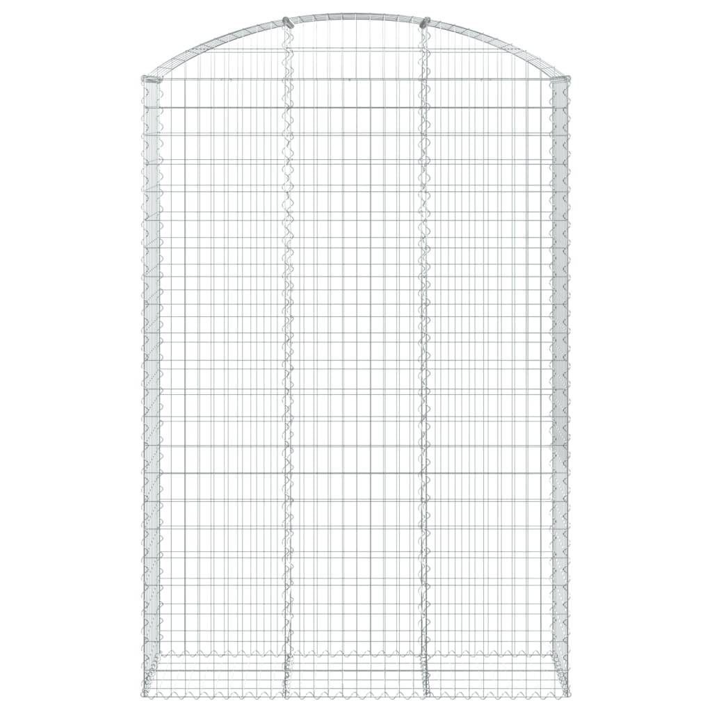 vidaXL Gabione mit Hochbogen 150x50x220/240 cm Verzinktes Eisen