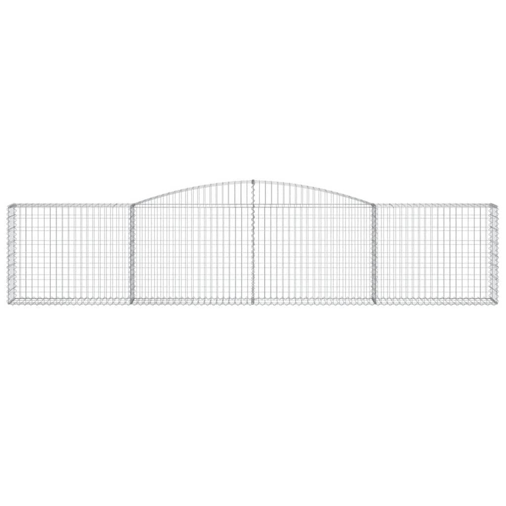 vidaXL Gabionen mit Hochbogen 15 Stk. 400x30x80/100cm Verzinktes Eisen