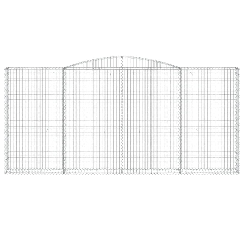 vidaXL Gabione mit Hochbogen 400x30x180/200 cm Verzinktes Eisen