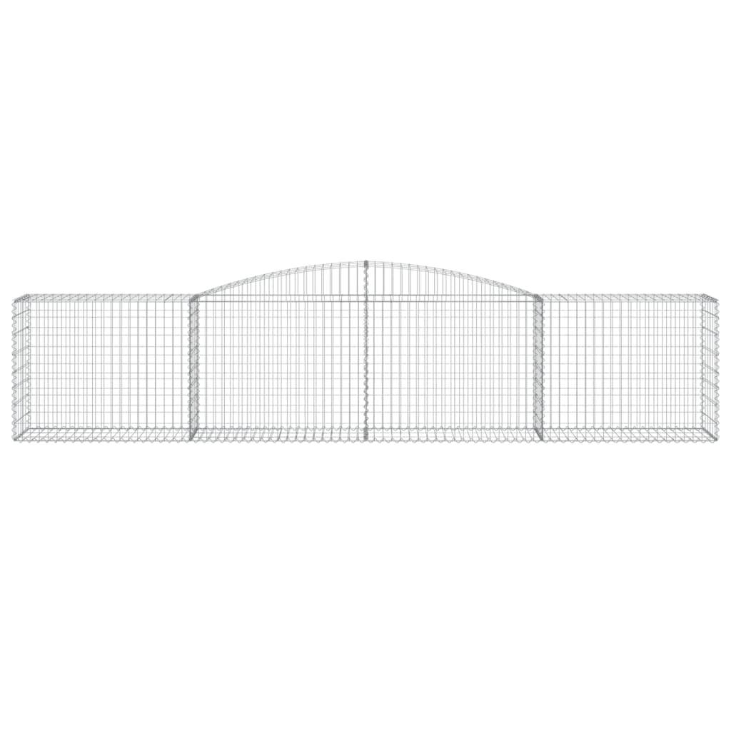 vidaXL Gabionen mit Hochbogen 2 Stk. 400x50x80/100cm Verzinktes Eisen