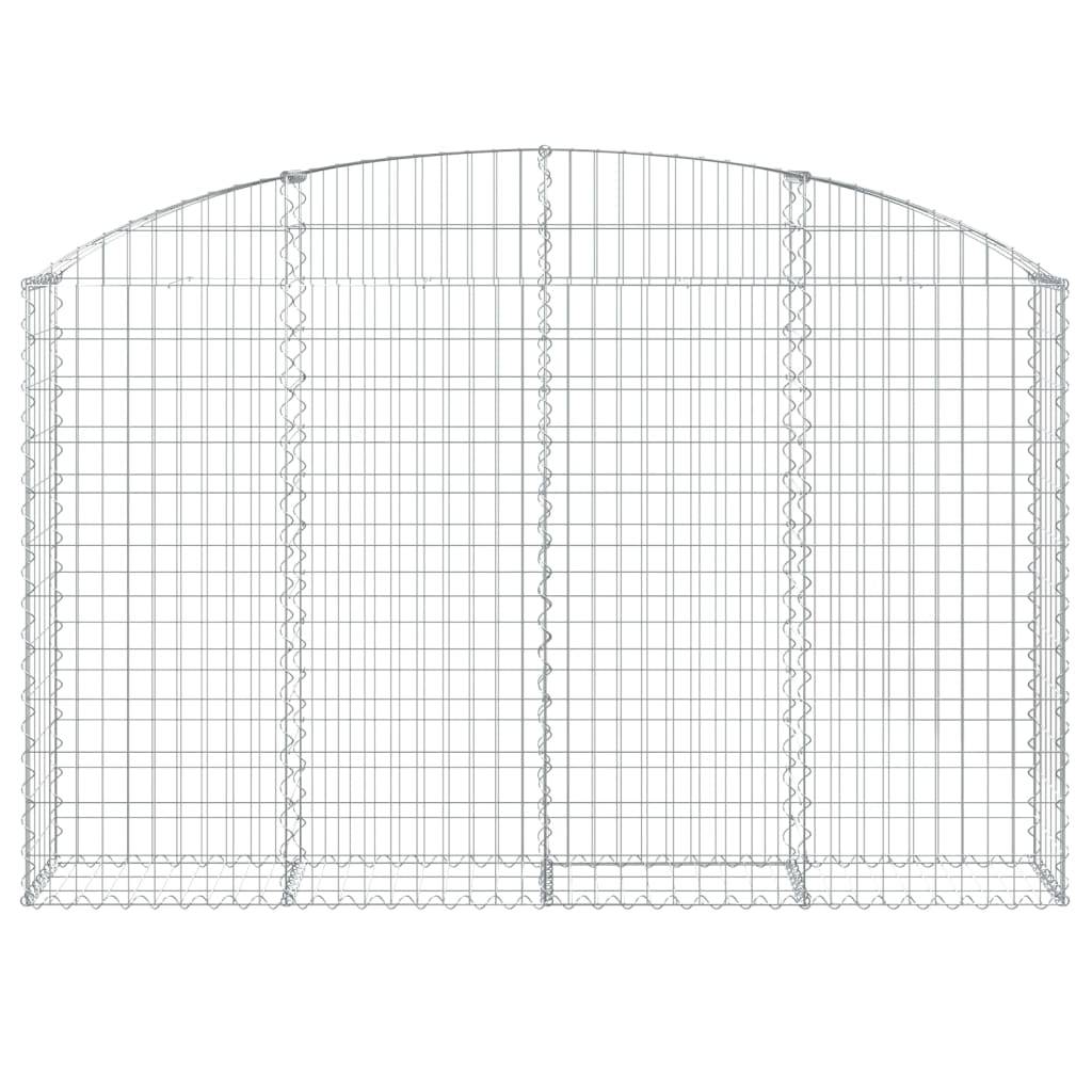 vidaXL Gabione mit Hochbogen 200x30x120/140 cm Verzinktes Eisen