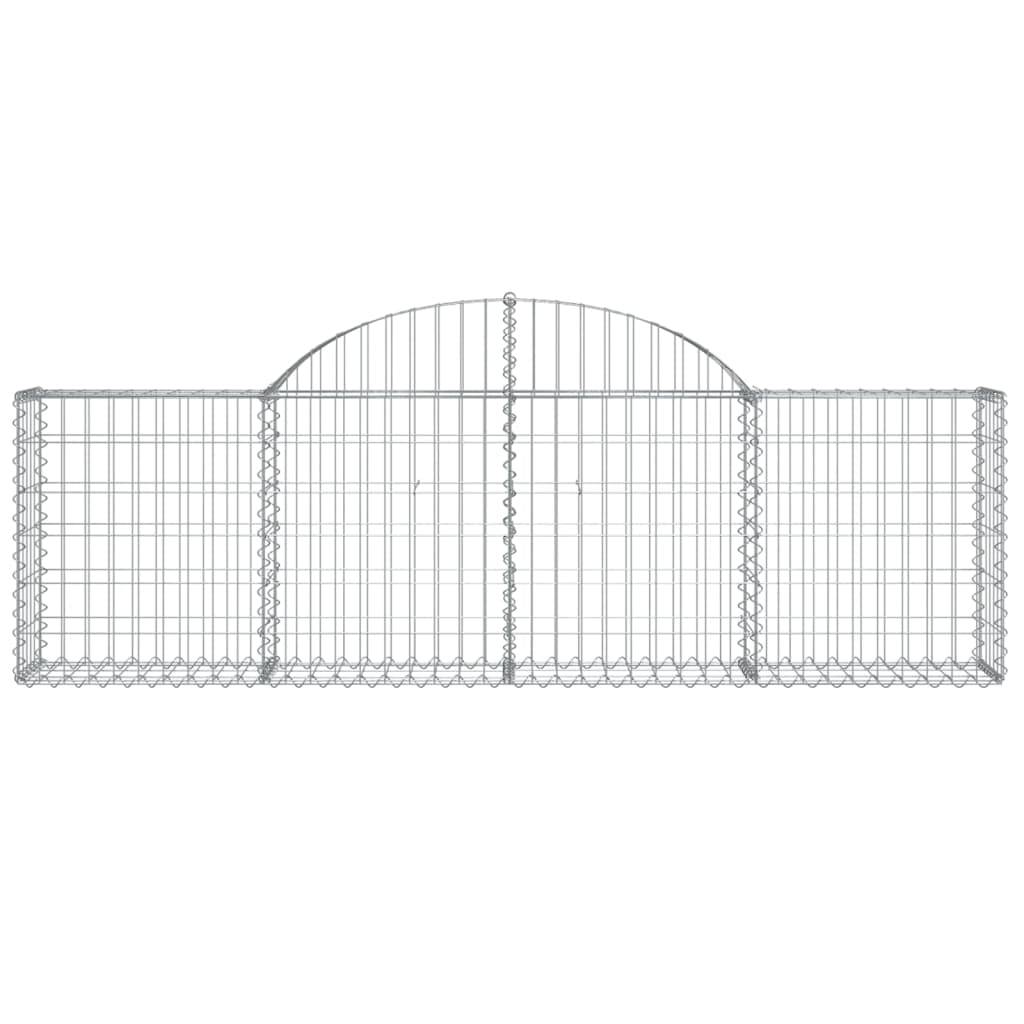 vidaXL Gabionen mit Hochbogen 40 Stk. 200x30x60/80 cm Verzinktes Eisen