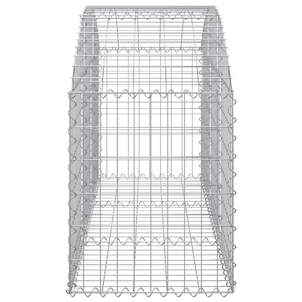 vidaXL Gabione mit Hochbogen 150x50x60/80 cm Verzinktes Eisen