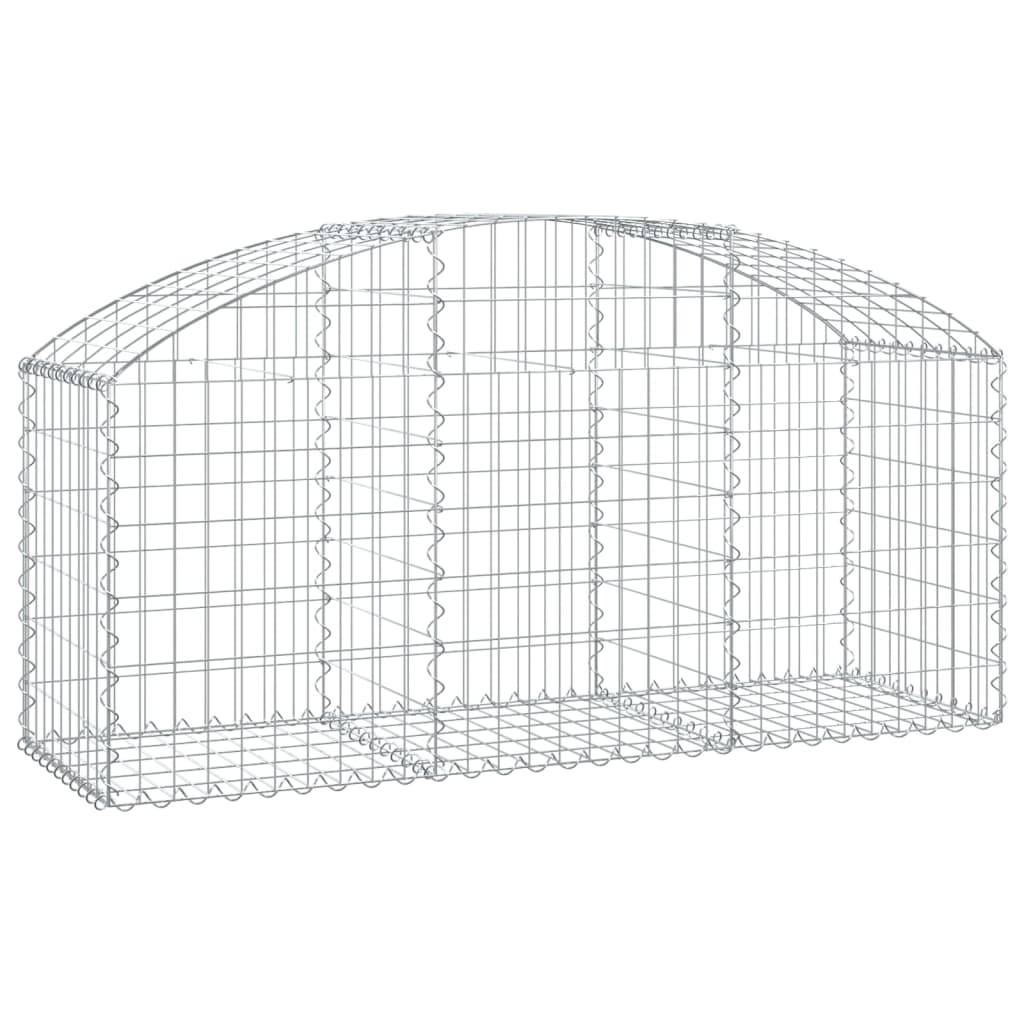 vidaXL Gabione mit Hochbogen 150x50x60/80 cm Verzinktes Eisen