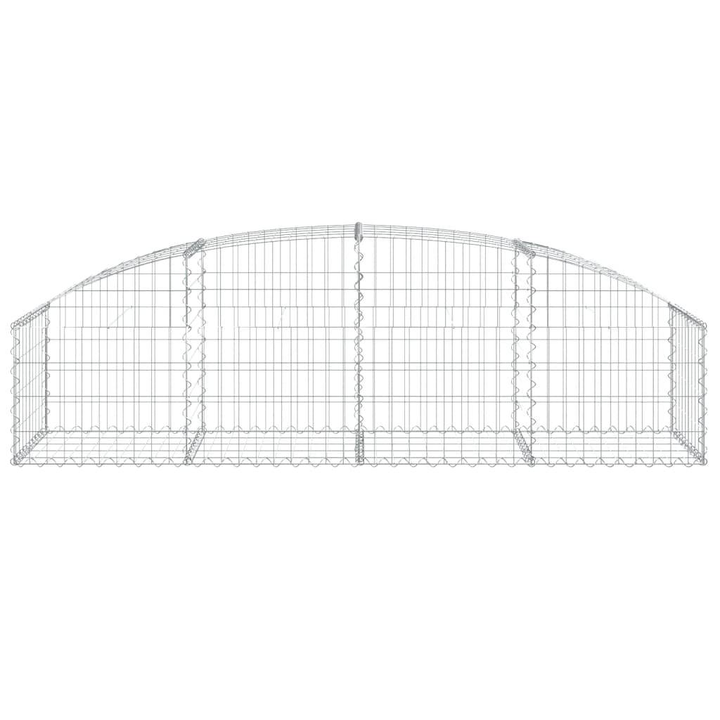 vidaXL Gabione mit Hochbogen 200x50x40/60 cm Verzinktes Eisen