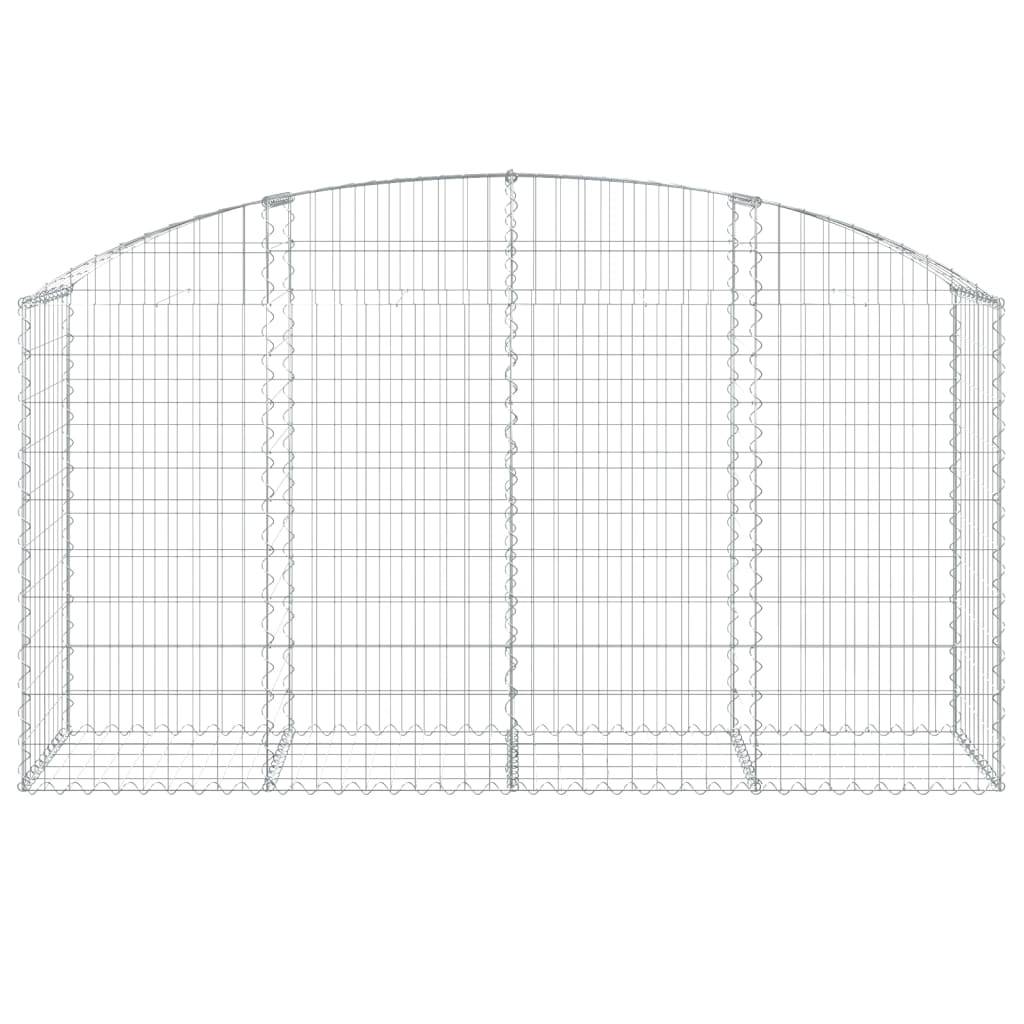 vidaXL Gabione mit Hochbogen 200x50x100/120 cm Verzinktes Eisen