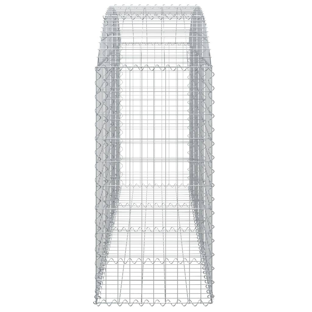 vidaXL Gabione mit Hochbogen 200x50x100/120 cm Verzinktes Eisen