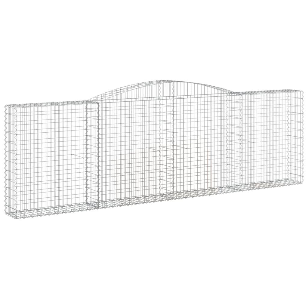 vidaXL Gabionen mit Hochbogen 10Stk. 400x30x120/140cm Verzinktes Eisen