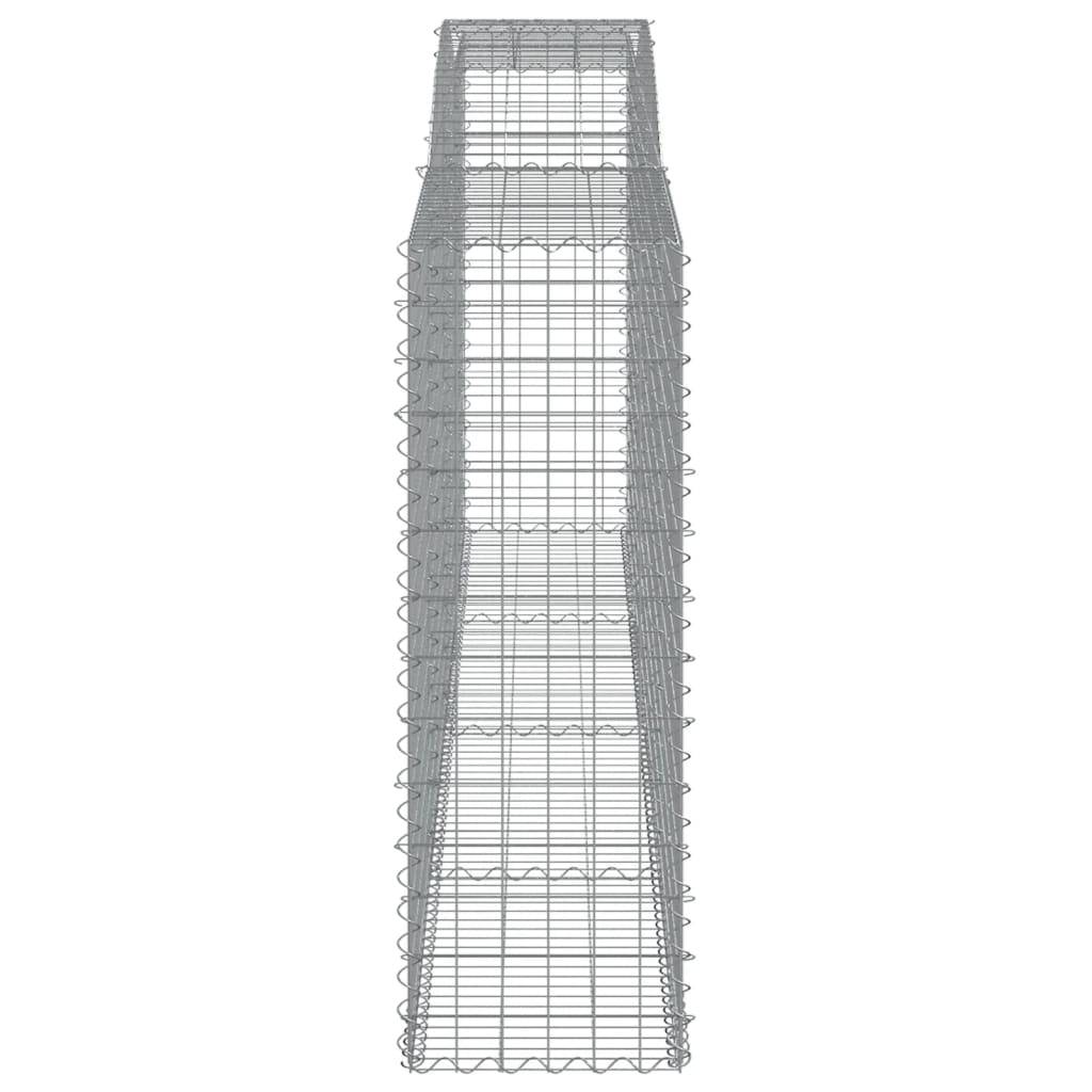 vidaXL Gabione mit Hochbogen 400x50x140/160 cm Verzinktes Eisen