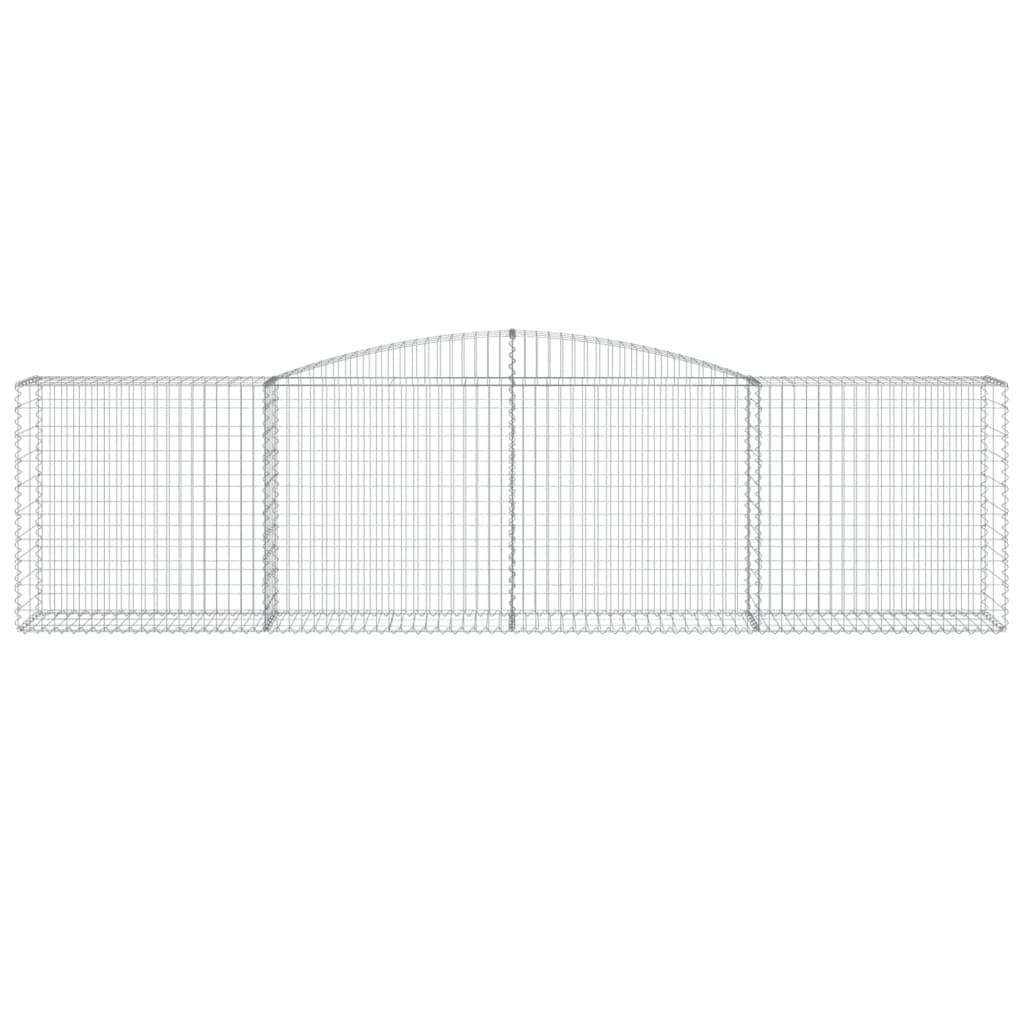 vidaXL Gabionen mit Hochbogen 15 Stk 400x50x100/120cm Verzinktes Eisen