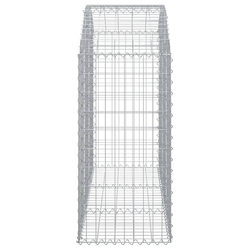 vidaXL Gabione mit Hochbogen 150x50x100/120 cm Verzinktes Eisen