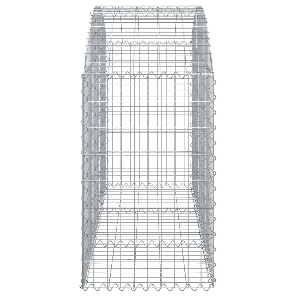 vidaXL Gabione mit Hochbogen 150x50x80/100 cm Verzinktes Eisen