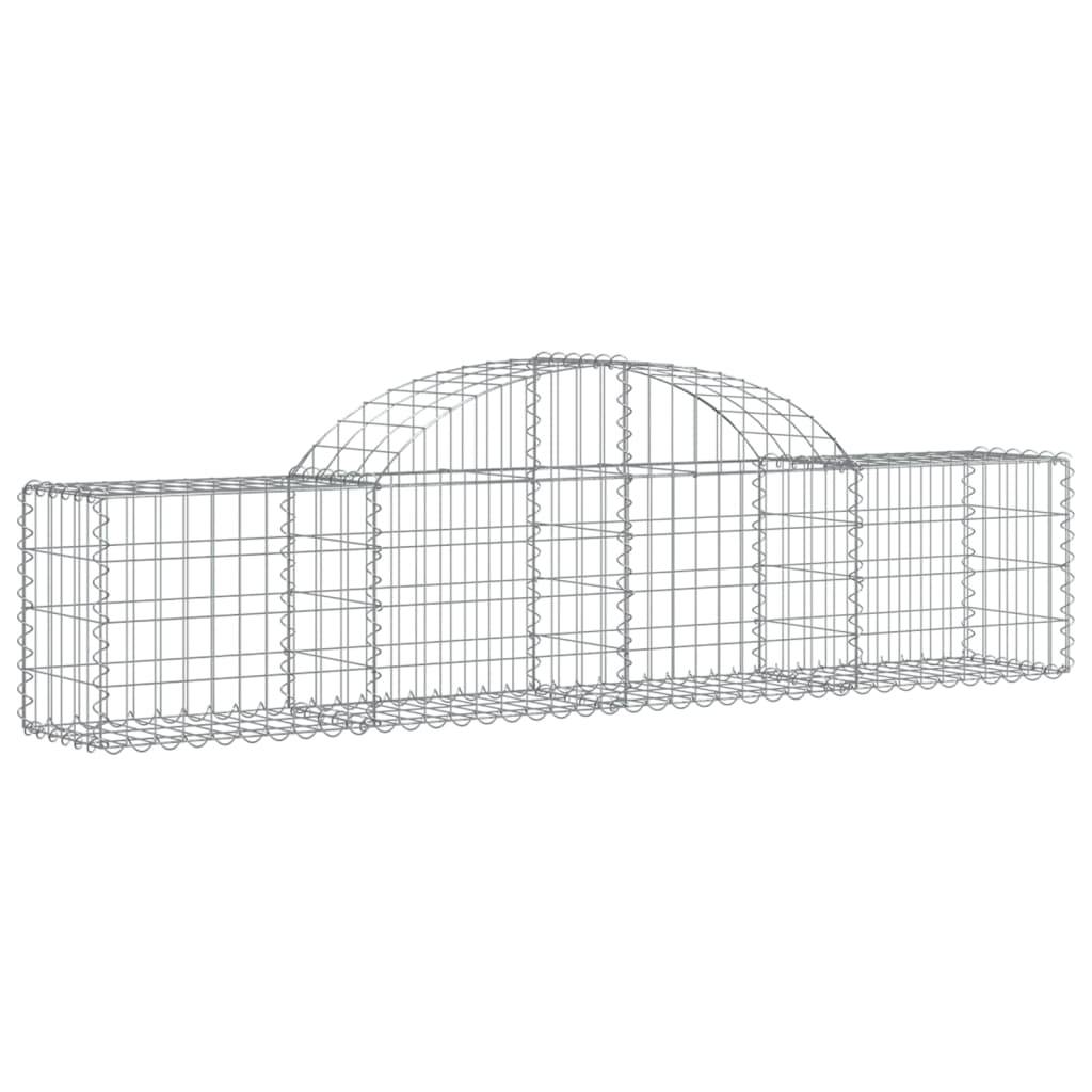 vidaXL Gabionen mit Hochbogen 30 Stk. 200x30x40/60 cm Verzinktes Eisen