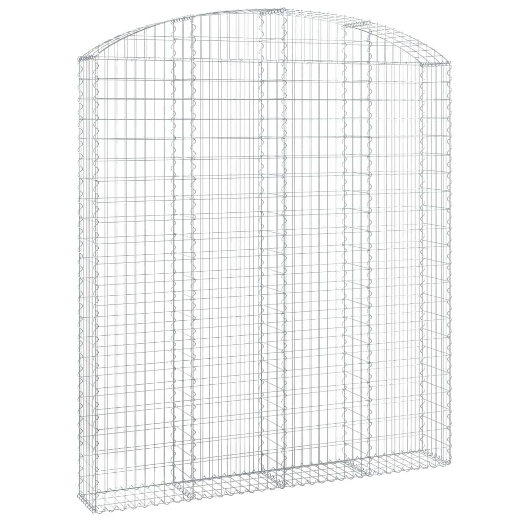 vidaXL Gabione mit Hochbogen 200x30x220/240 cm Verzinktes Eisen