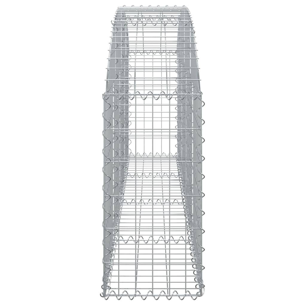vidaXL Gabione mit Hochbogen 200x30x60/80 cm Verzinktes Eisen
