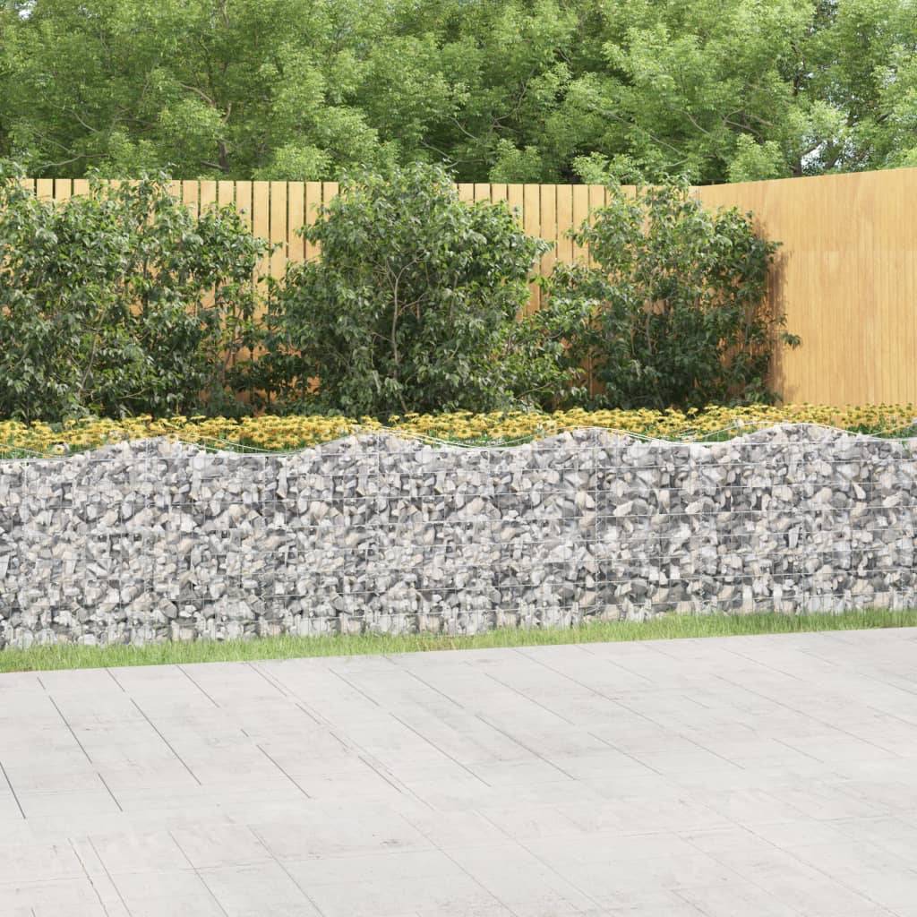 vidaXL Gabionen-Hochbeet mit Hochbogen 600x100x100 cm Verzinktes Eisen