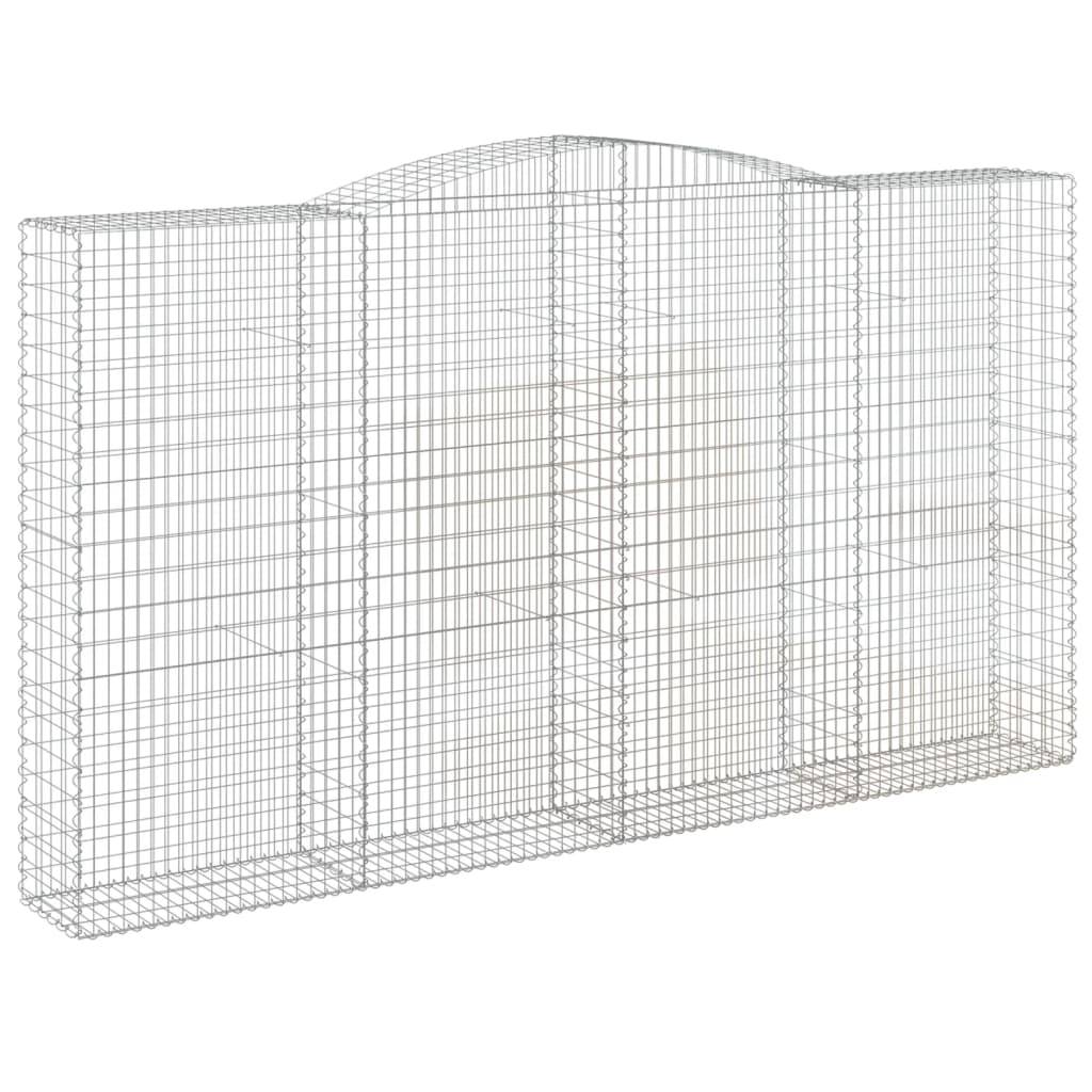vidaXL Gabionen mit Hochbogen 7 Stk. 400x50x220/240cm Verzinktes Eisen