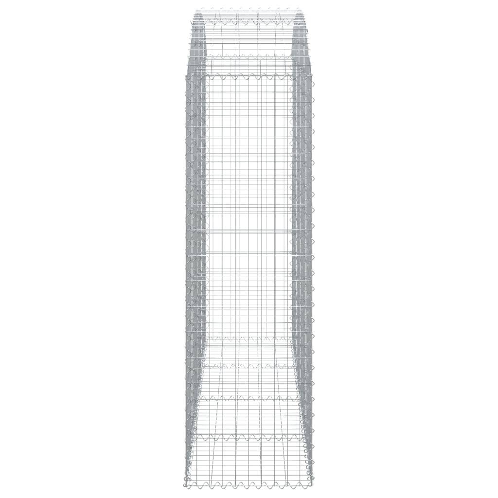 vidaXL Gabione mit Hochbogen 200x50x160/180 cm Verzinktes Eisen