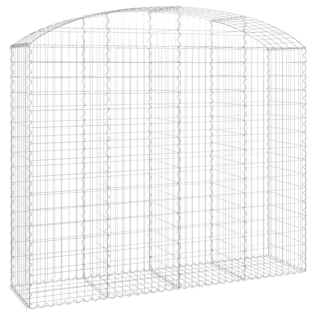vidaXL Gabione mit Hochbogen 200x50x160/180 cm Verzinktes Eisen