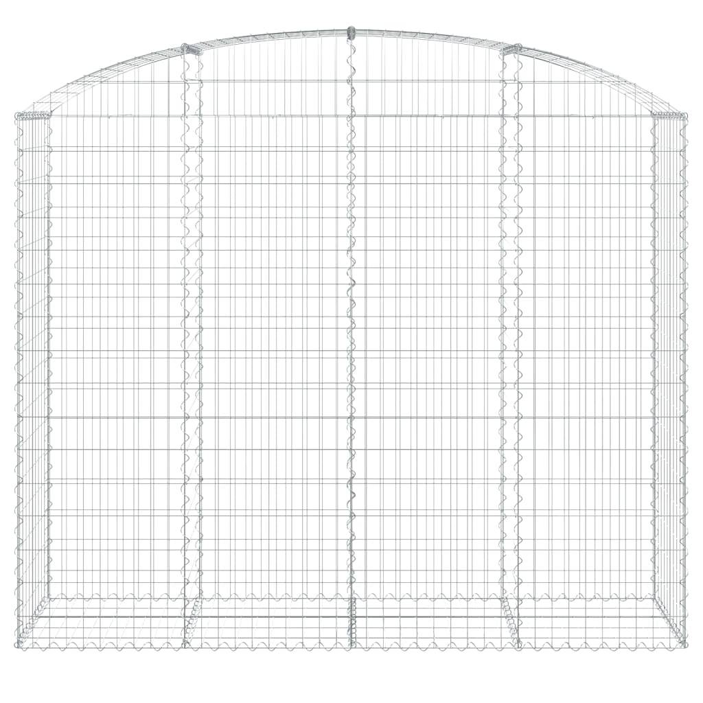 vidaXL Gabione mit Hochbogen 200x50x160/180 cm Verzinktes Eisen