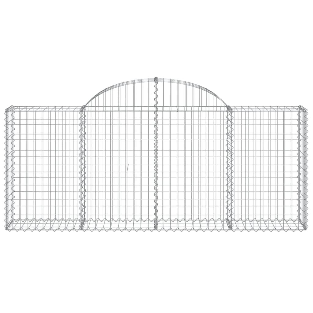 vidaXL Gabionen mit Hochbogen 3 Stk. 200x30x80/100 cm Verzinktes Eisen