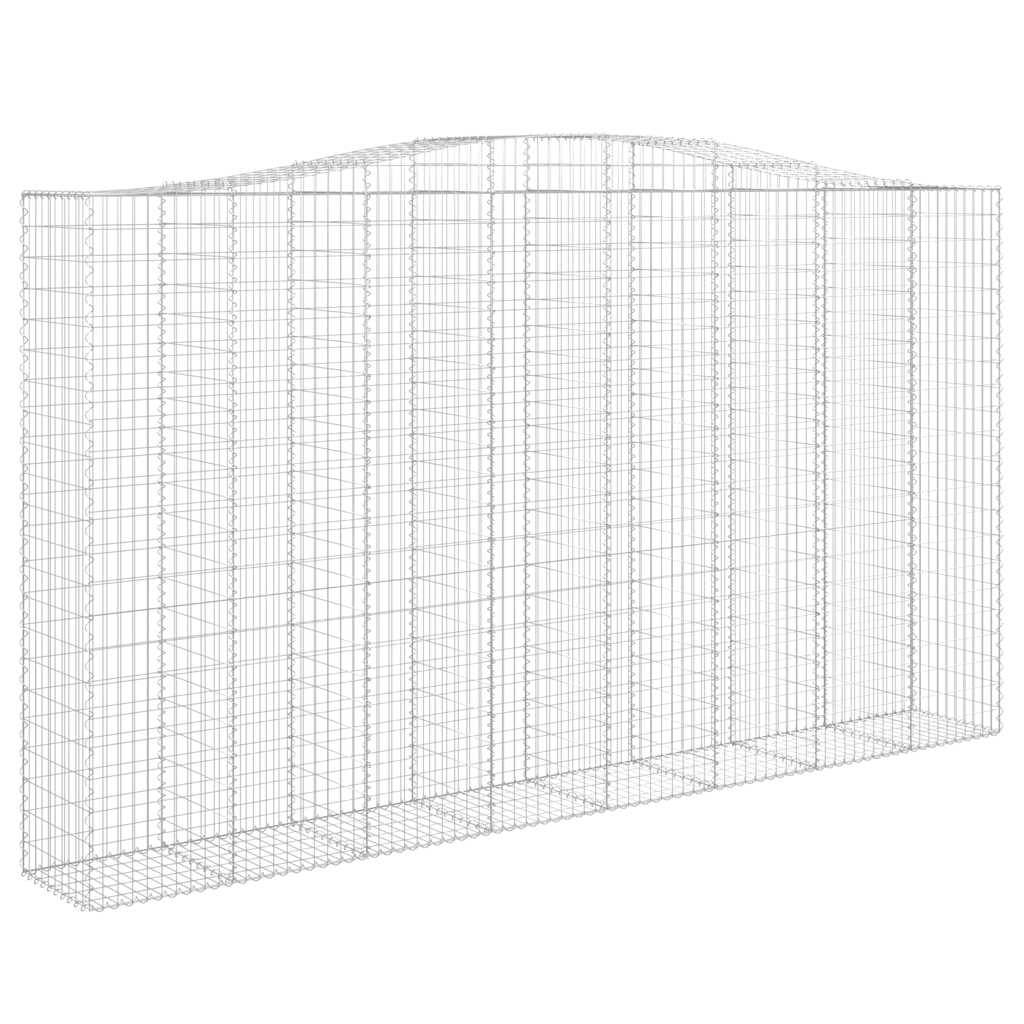 vidaXL Gabionen mit Hochbogen 6 Stk. 400x50x220/240cm Verzinktes Eisen