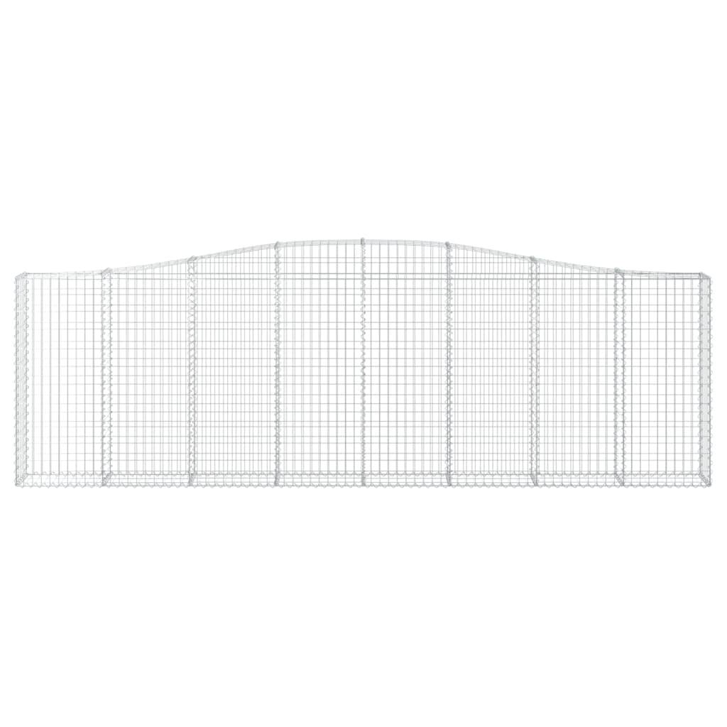 vidaXL Gabionen mit Hochbogen 4 Stk. 400x30x120/140cm Verzinktes Eisen