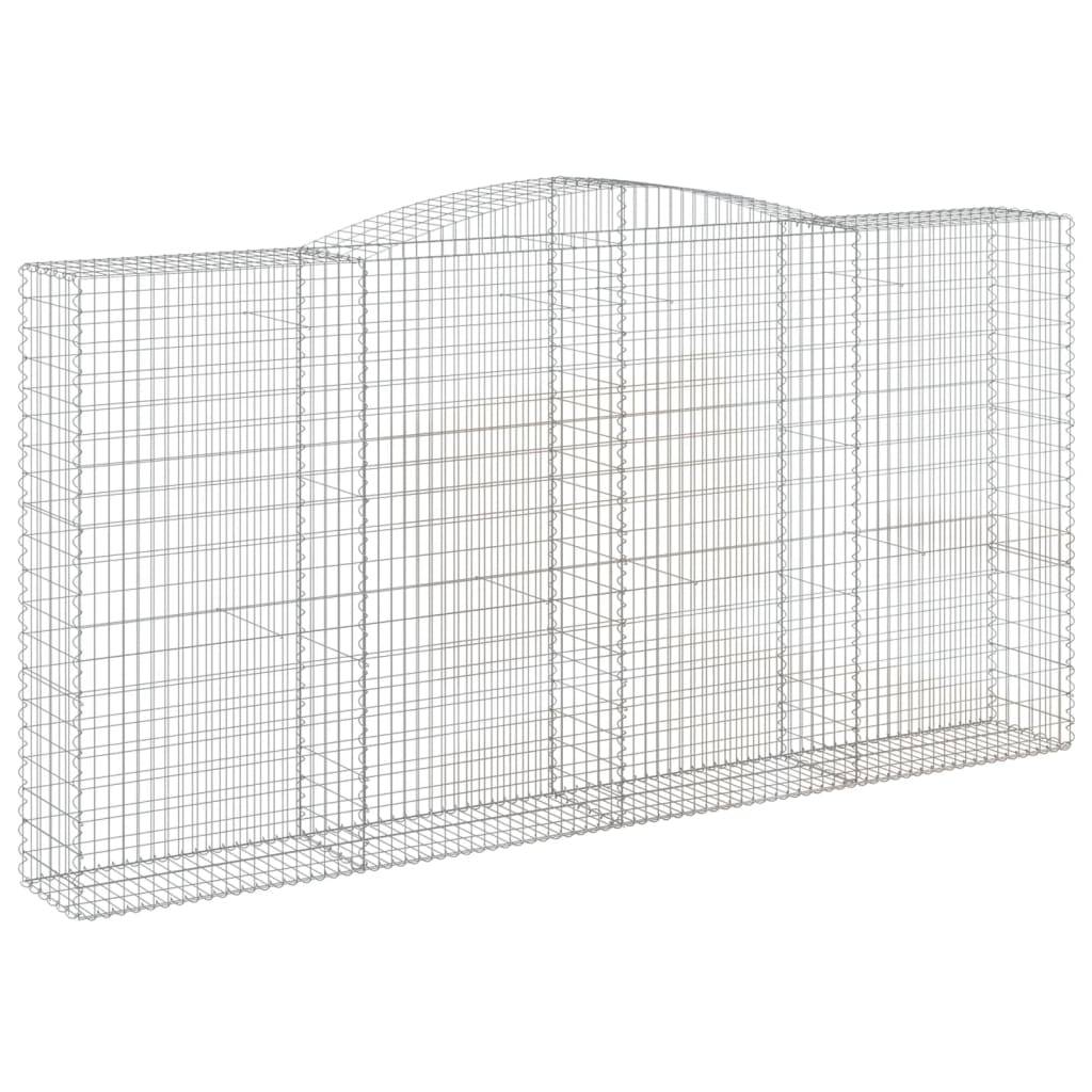 vidaXL Gabionen mit Hochbogen 8 Stk. 400x50x200/220cm Verzinktes Eisen