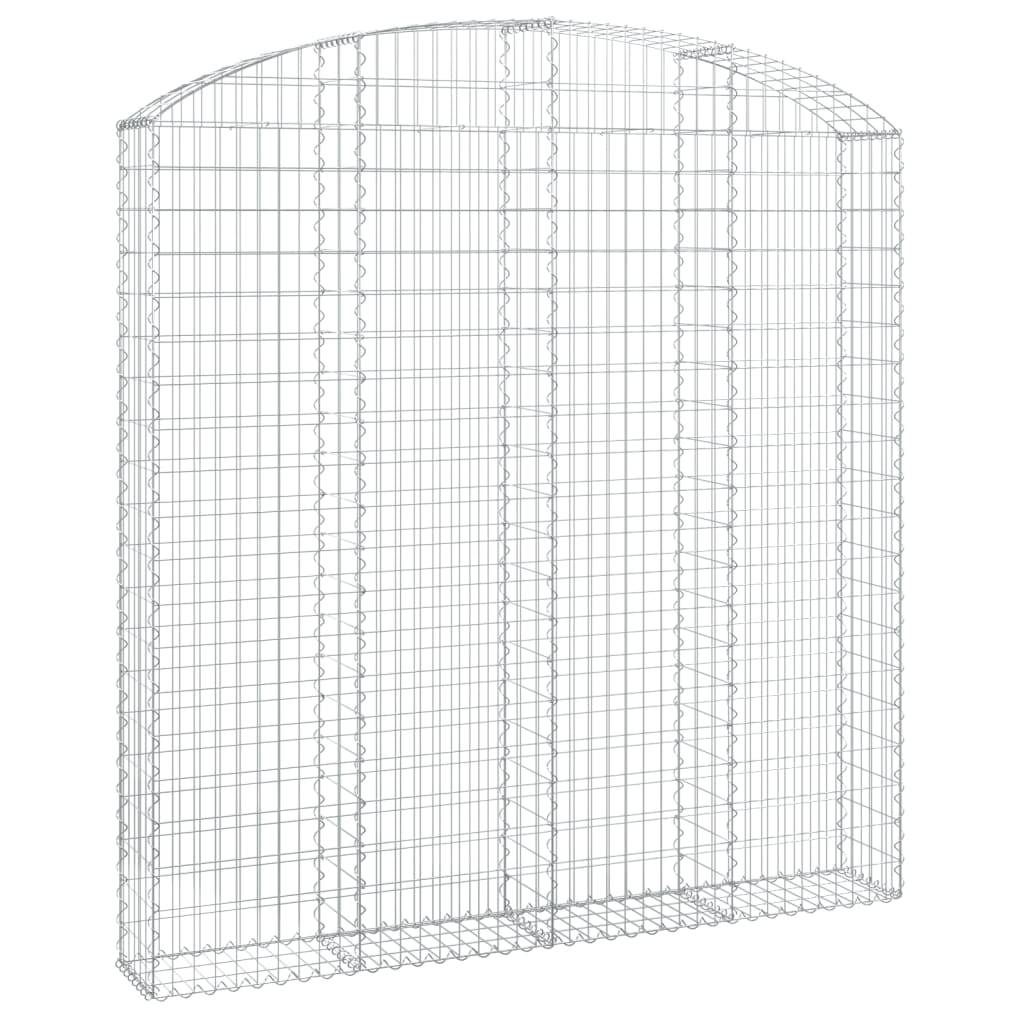 vidaXL Gabione mit Hochbogen 200x30x200/220 cm Verzinktes Eisen