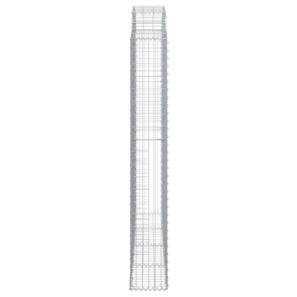 vidaXL Gabione mit Hochbogen 200x30x200/220 cm Verzinktes Eisen